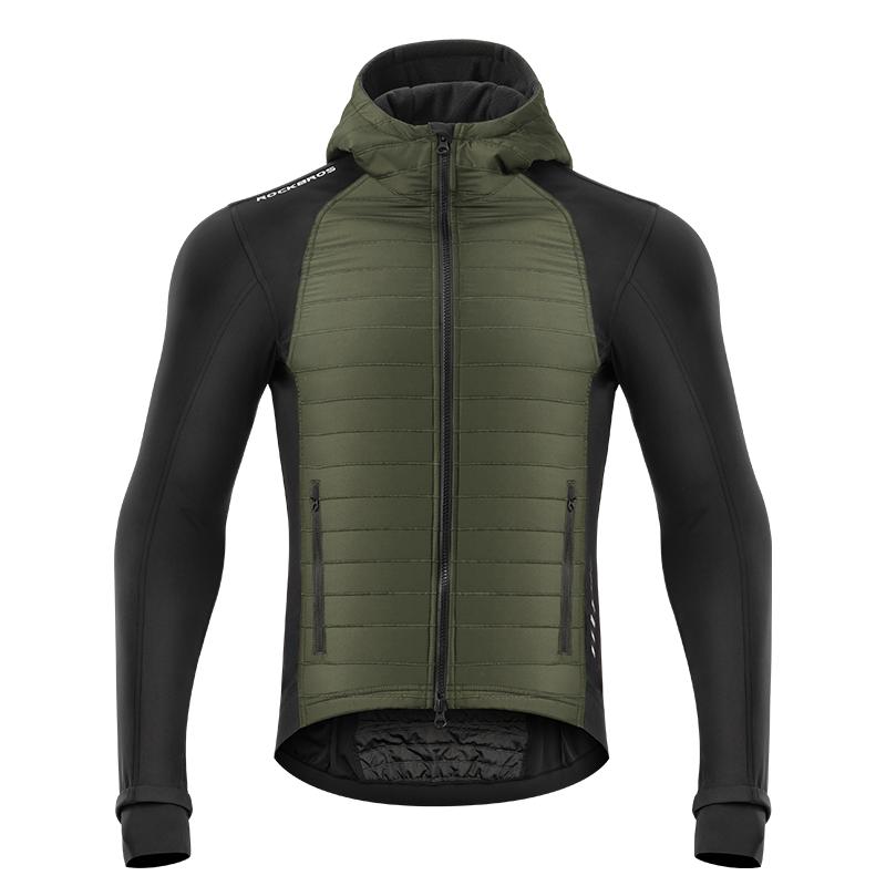 ROCKBROS Warm Winter Cycling Jersey  Ultralight Down Jacket Long Sleeve Bicycle Clothing Thermal Fleece Resistant Ciclismo Coat