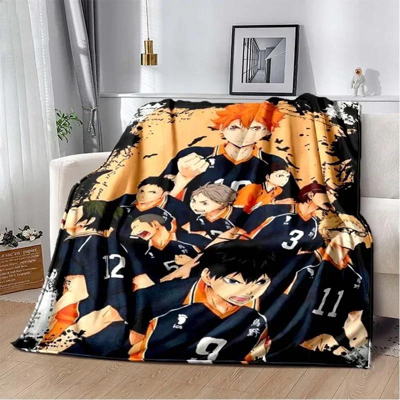Anime Haikyuu Cartoon Volleyball Blanket Flannel Soft Throw Blanket for Home Bedroom Bed Sofa Picnic Travel Office Throw Blanket