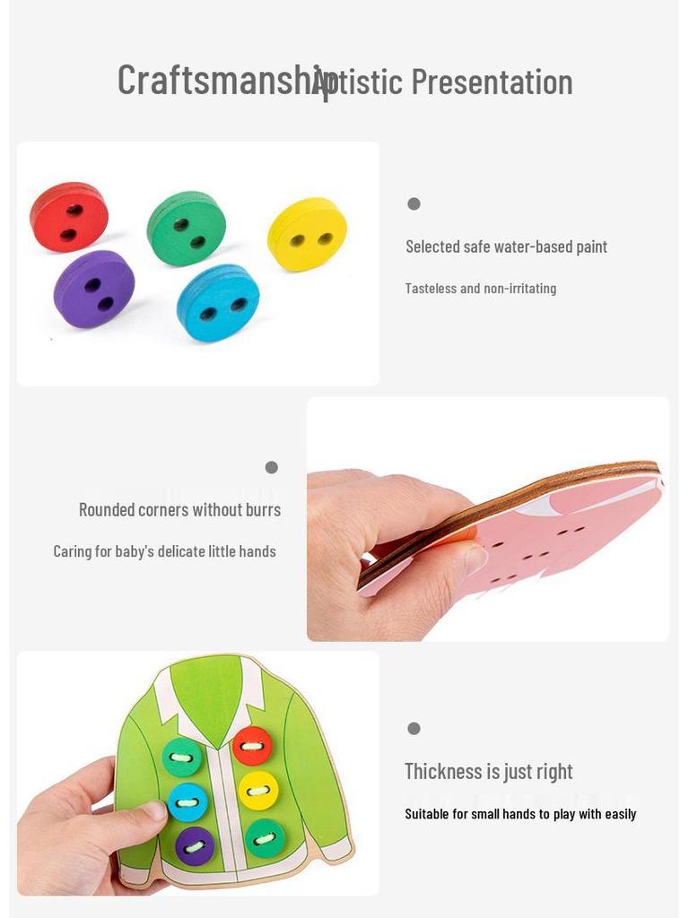 Cross-Border Children's Hand-Threading Button Game for Early Education and Pretend Play