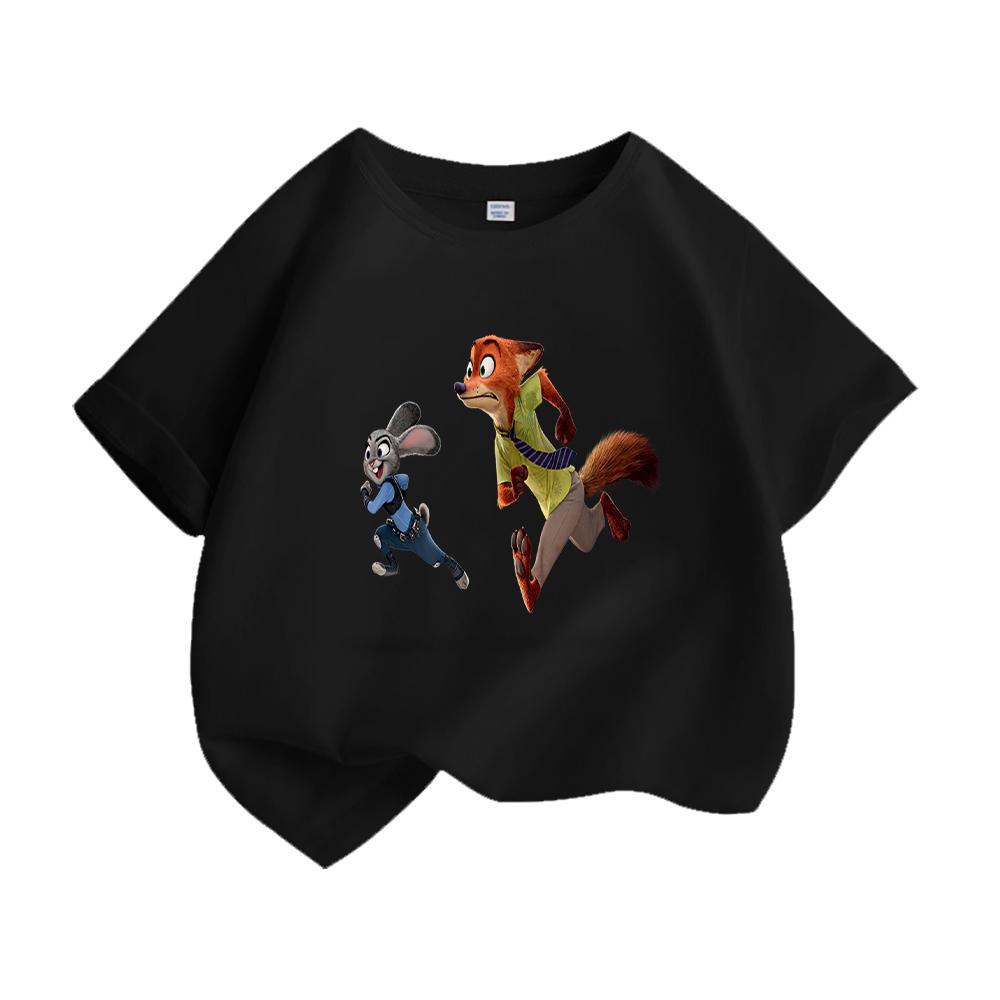 Crazy Animal City Kids T Shirt Cartoon Rabbit Fox Printed Toddler Boys Girls Short Sleeve Cotton Casual Summer Fashion Top Tees