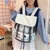 Schoolbag Japanese Versatile Backpack Female Contrasting Color Lightweight Personalized Backpack Trendy Leisure Commuting Cute Ins College Bag