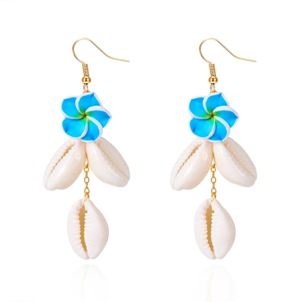 

Long Dangle Bohemia Earrings Flower Drop Earring New Tassel Pendant Earrings Wedding A-Blue