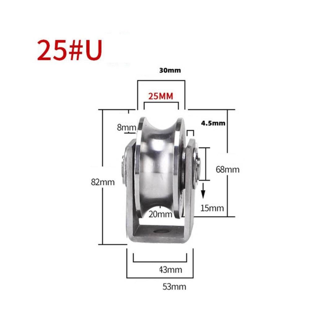 Stainless Steel Sliding Roller Grooved with Metal Bracket Smooth Rolling Door