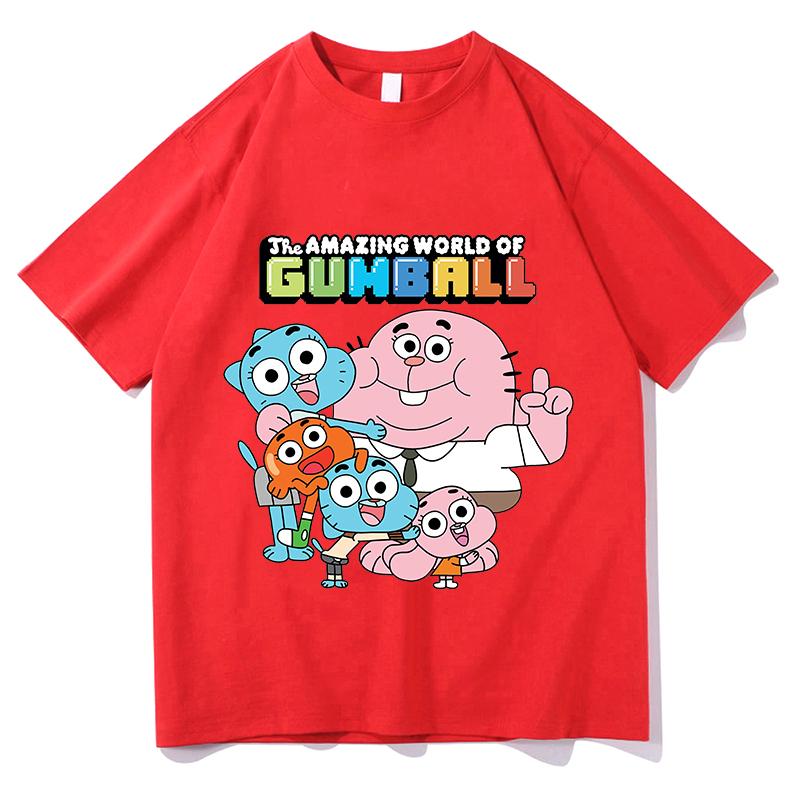 Die wunderbar verrückte Welt von Gumball T-Shirts Unisex Unisex Harajuku Mode Hip Hop T-Shirt Lässiges T-Shirt Sommer Neue Streetwear