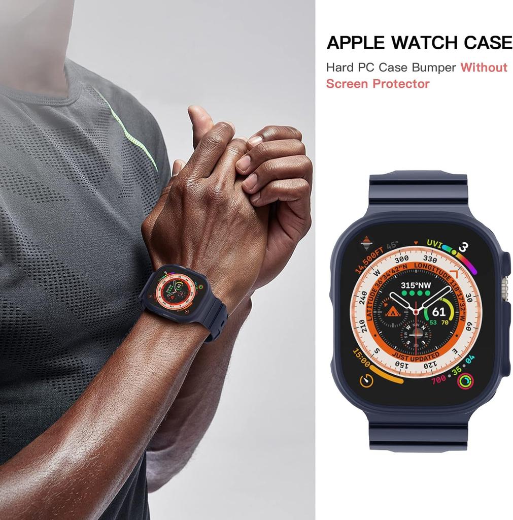 Cover For Apple Watch Case Ultra 2 3 49mm strap smartwatch PC Bumper Shell Protector iwatch series ultra 49 mm band Accessories