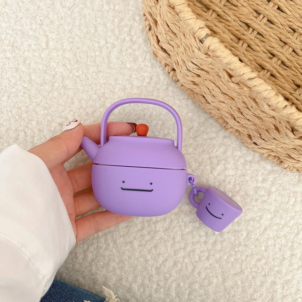 For Airpods 1 2 3 4 Pro Pro 2 Pro 3 Silicone Earphone Case Cute Ditto Teapot Accessories Cover