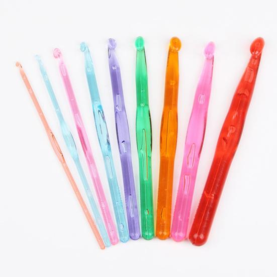 9Pcs/Set 3-12mm Colorful Crochet Needles Hooks Weave Crafts DIY Knitting Tools