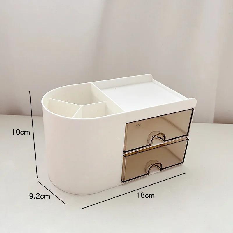 Simple Pen Holder With Drawer Multifunction Desktop Organizer Stationery Storage Box Student Office Desk Decorations