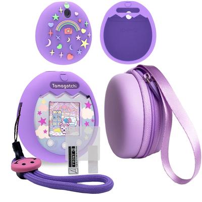 JCHPINE Hard Carrying Case and Silicone Cover Compatible with Tamagotchi Pix Interactive Virtual Pet Game Machine Screen Protector for Tamagotchi Pix
