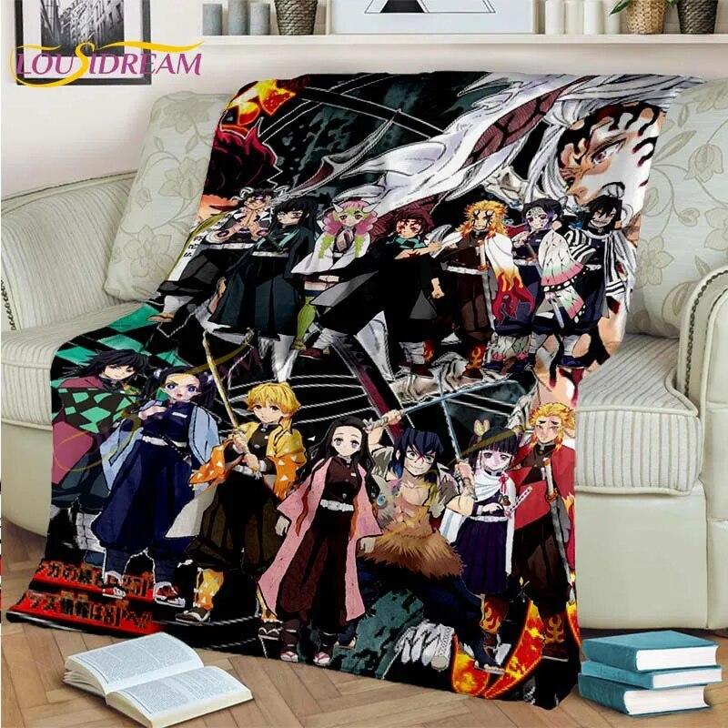 Japonské Anime Demon Slayer Deka Kreslená Deka Tomioka Giyuu Deka Potah na křeslo Deka Pohovka Přehoz přes postel Vějíř Dárek