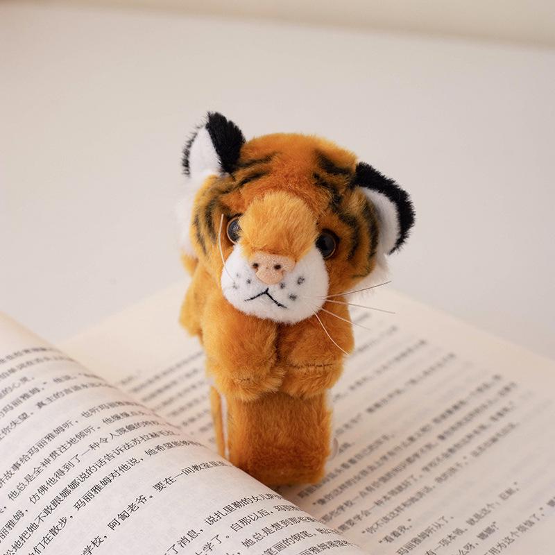 Tiger & Raccoon Plush Snap Band Bracelet - Cute Kids' Zoo Animal Wrist Accessory with Small Pendant
