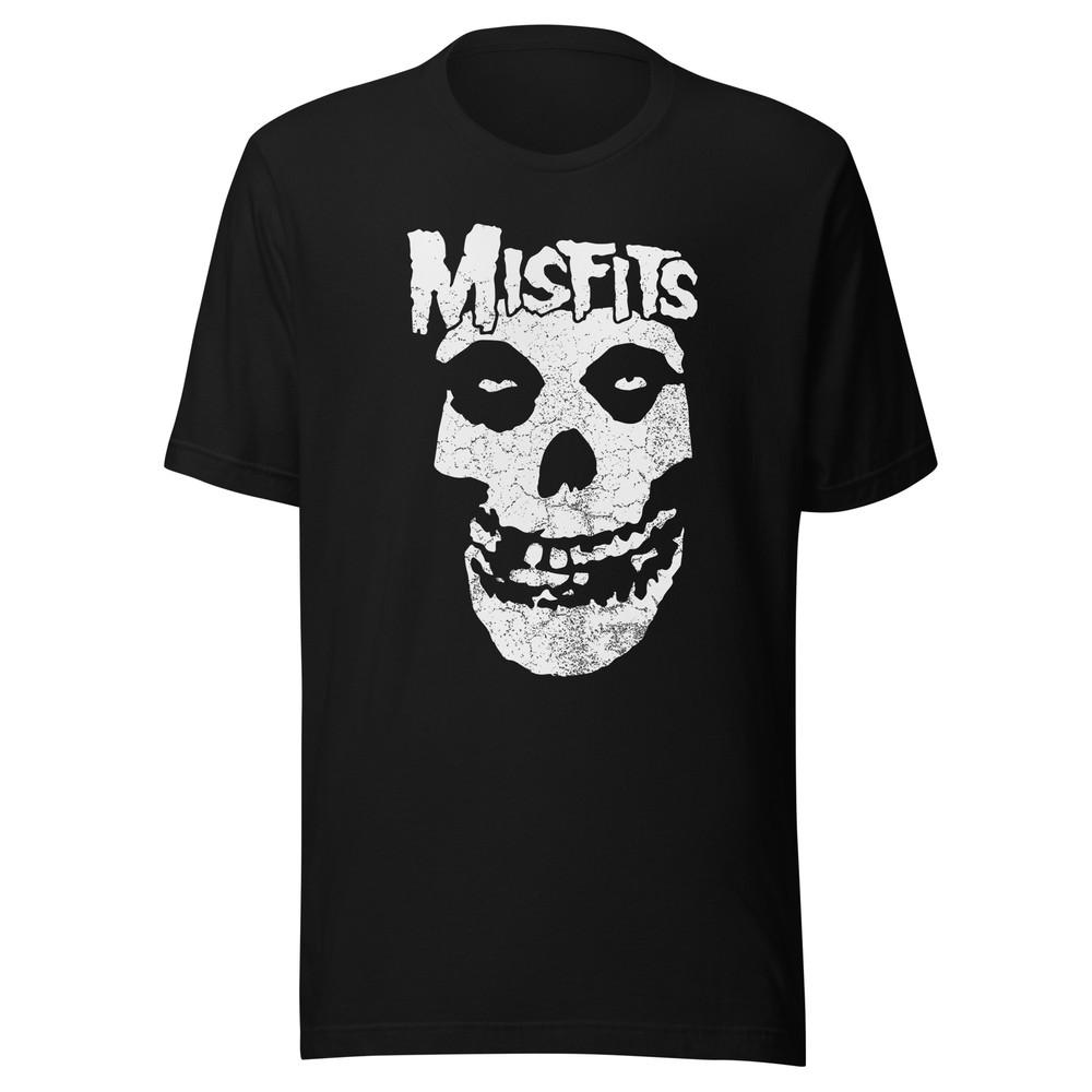 THE MISFITS Потертый Логотип Черепа Унисекс Футболка Хоррор Панк Мягкая Футболка XS-5XL Унисекс Футболка L