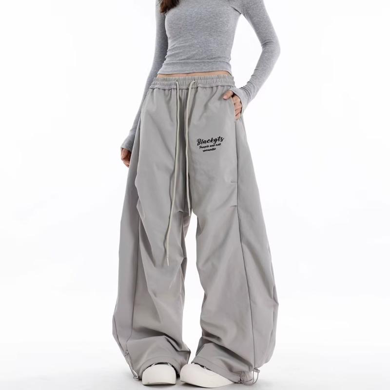 Street pleated scimitar pants for men and women's spring new design sense loose wide legs mopping the floor