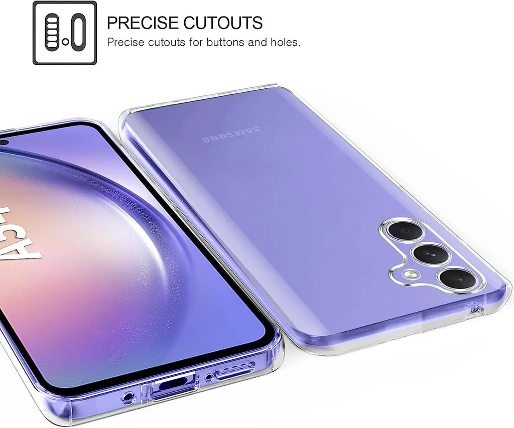 360 Full Protection Silicone Clear Case For Samsung Galaxy S24FE A56 A36 A16 A06 A26 A55 A35 A05S A54 A34 A24 Transparent Cover