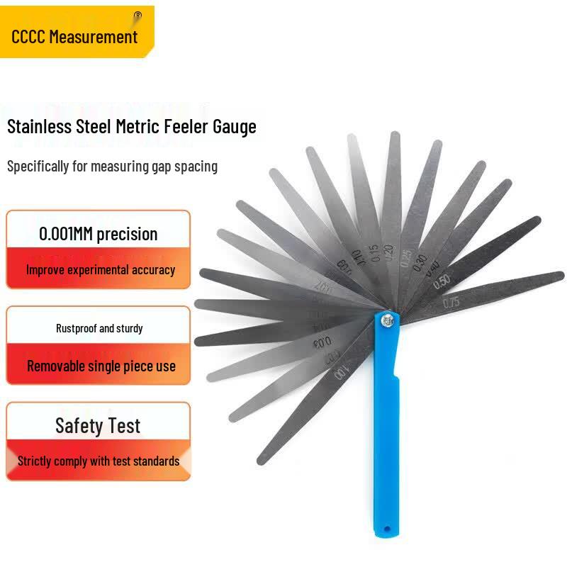 High-Precision 17-Blade Stainless Steel Feeler Gauge Set (CN version)