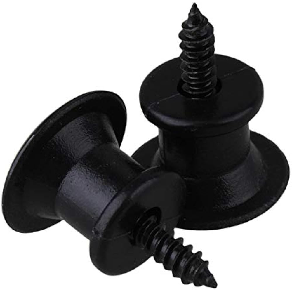 Bstinay 1 Pair Strap Pin Tail Pin Guitar Mandolin Metal Black