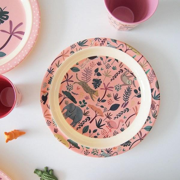 

Глубокая тарелка для риса для малышей, 22 см, розовое сафари, 1 шт., популярные корейские товары для родителей