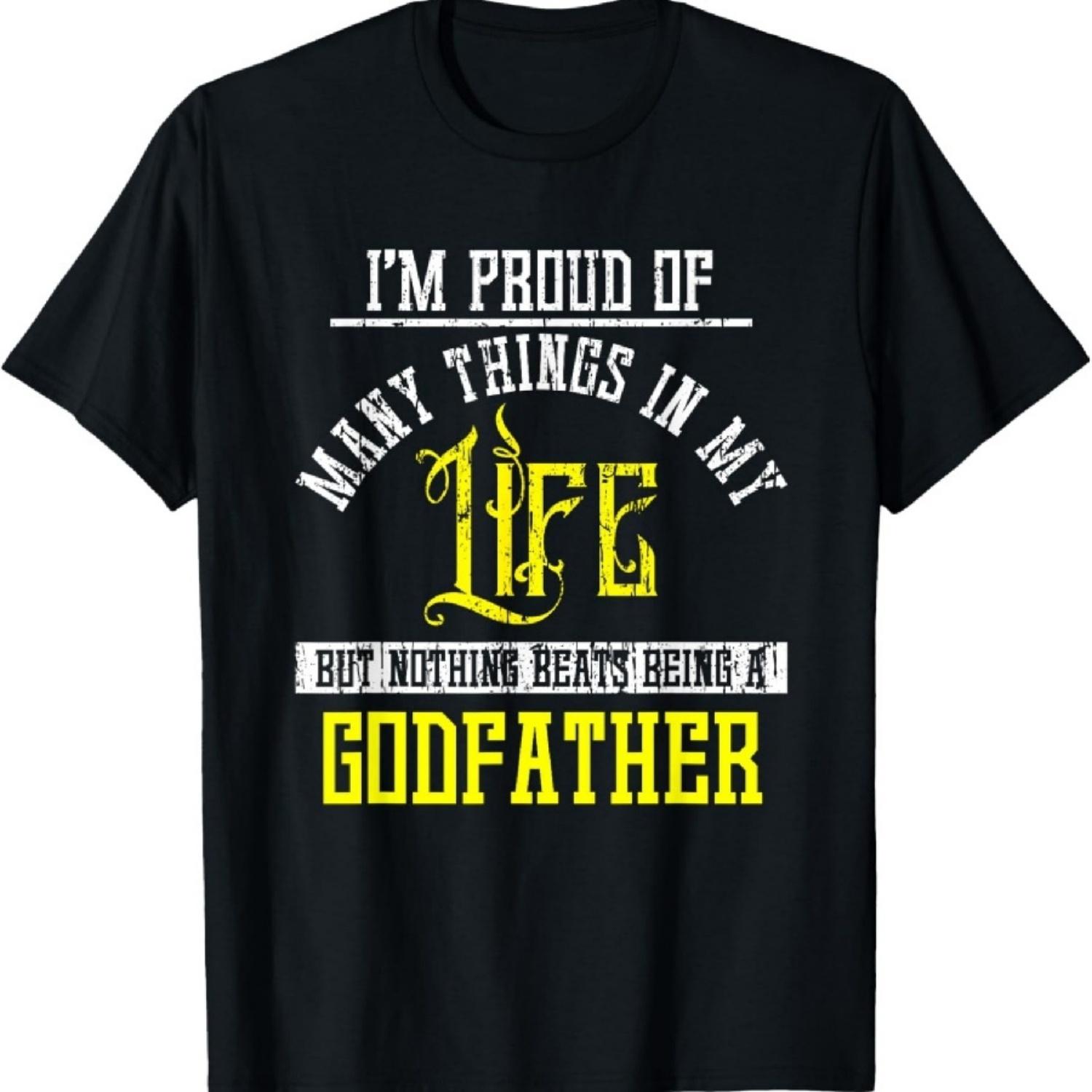 

Funny Nothing Beats Being A Godfather T-shirt Baptism Quote XXXXXL чорний