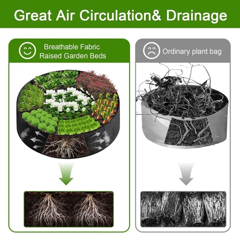 Felt Nonwoven Outdoor Garden Planter Round Flower Pot Garden Planting Bed