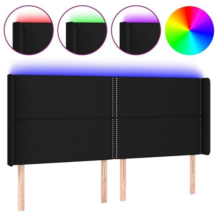 VidaXL LED Headboard Bedroom Furniture Double Bed Accessory Head of Bed Frame Interior Black 3123916
