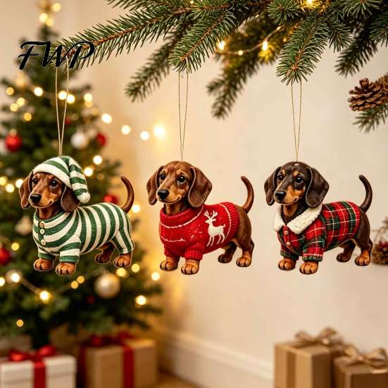 Cute Sausage Dog Figurine 2026 Dachshund Advent Calendar, 24 Days Collectible Surprises with 2D Holiday Seasonal Home Accents Festive Puppy