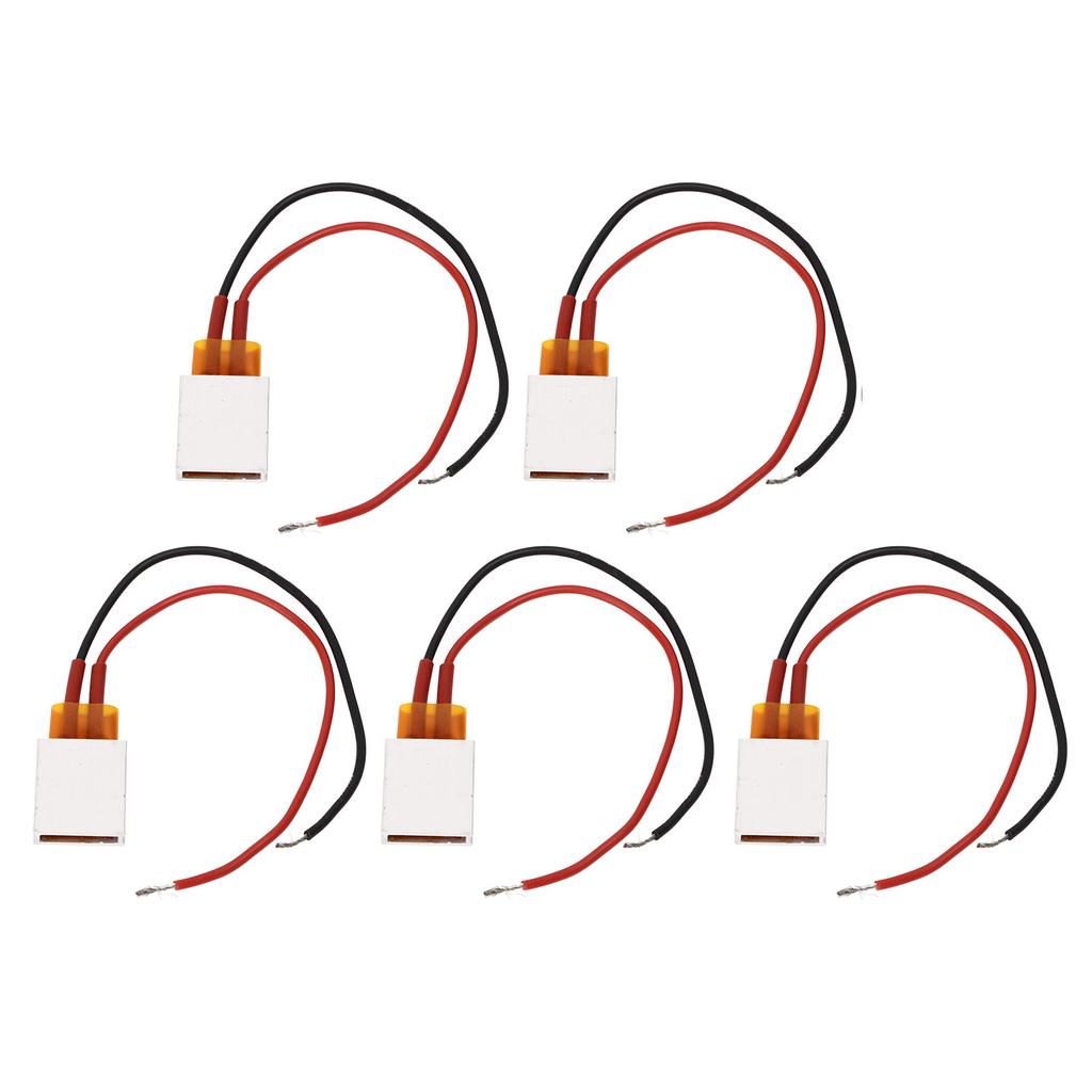5 Stück PTC Heizplatte Aluminiumlegierung Keramik Thermostatisch PTC Heizelement 200 Grad Celsius Rotes Schwarzes Kabel