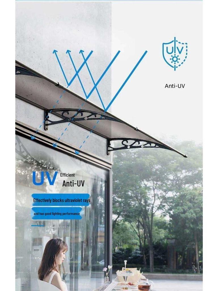 PC Sun Canopy Awning: Rainproof Shelter for Storefronts, Windows, Balconies, and Outdoor Air Conditioner Units