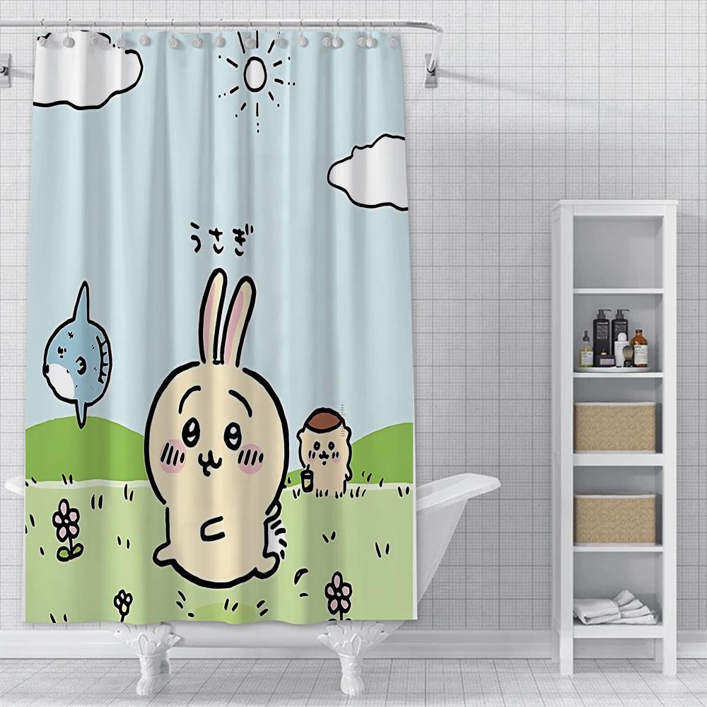 Shower Amine Chiikawas Curtain Waterproof Polyester Fabric Paint Colorful Bath Curtains Home Bathroom Decor Curtain With Hook