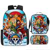 Animation ONE PIECE schoolbag three-piece play peripheral backpack large capacity middle school student outdoor campus computer bag