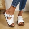 Summer New Thick-soled Slippers Large Size Fish Mouth Wide Strip Belt Buckle Thick-soled Slippers