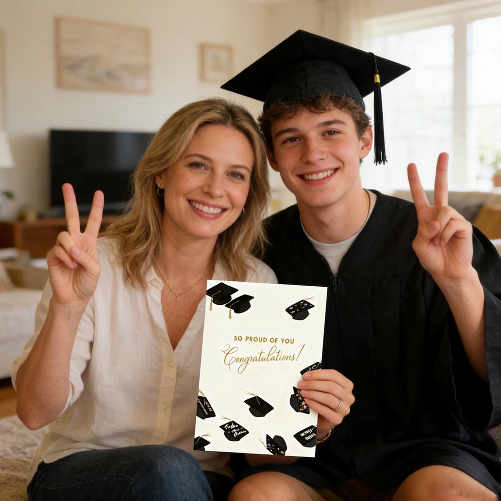 2026 Graduation Card Black Graduation Hat- Inspirational Message For High School & College Graduates, 1 Pack Graduation Gift