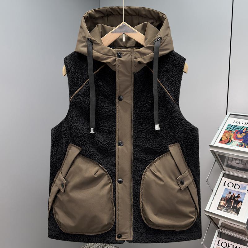 

Модные зимние мужские безрукавки больших размеров, толстая верхняя одежда, мужской теплый жилет 4XL коричневый