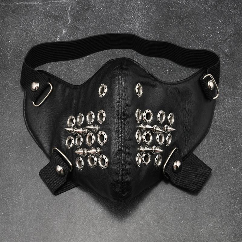 Adjustable Gothic Pointed Face Mask Breathable PU Fabric Metal Frame Perfect For Halloween Festivities Cosplay