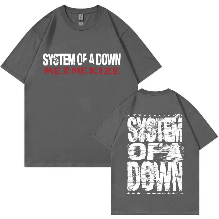 T-shirt Estiva alla Moda Unisex Rock Band System of A Down Mezmerize T-shirt Unisex e Unisex Vintage Alternativa Metal Musica T-shirt