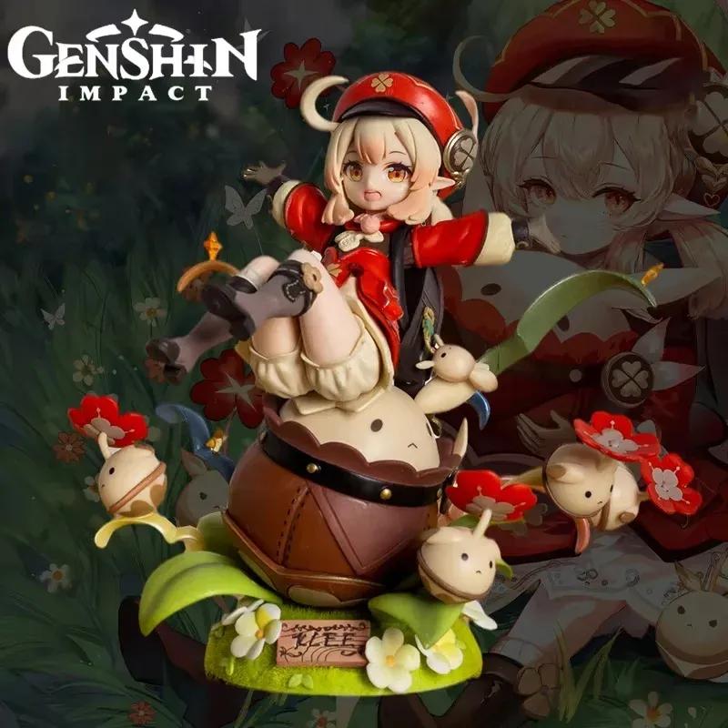 18cm Game Genshin Impact Klee PVC Anime Action Figure Kawaii Car Desktop Decoration Statue Collectible Ornament Model Toys Gifts