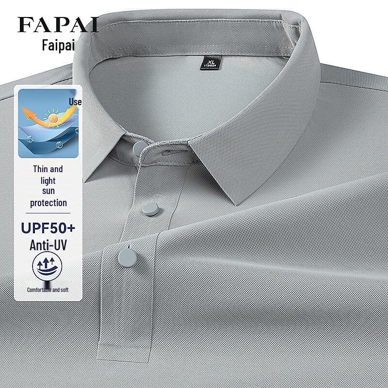FAPAI Men s Anti-UV Stretch Long Sleeve Polo Shirt 4XL