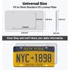 2 Pack License Plate Covers, Clear Flat License Plate Protector Unbreakable Plastic Shields Tag Holder Fits Standard US Plate With Screws Caps (Gray)