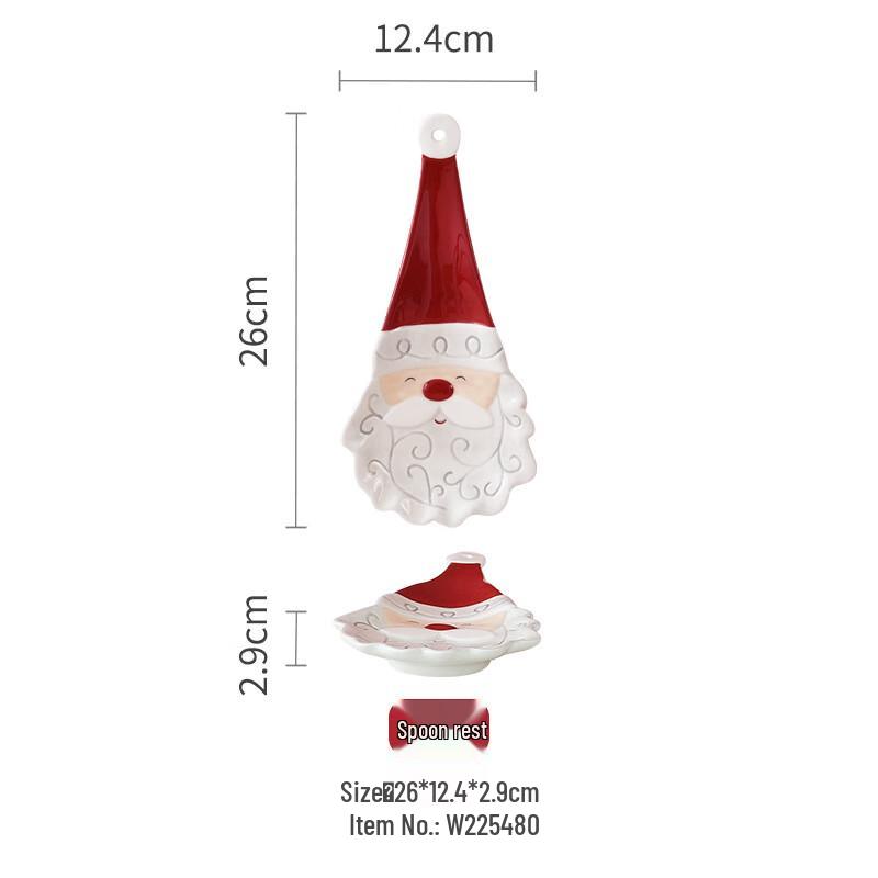 Santa Claus Hand-Painted Ceramic Dinner Plate