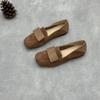 Single-shoe Spring and Autumn Matte Women's Shoes Flat Genuine Leather Loafers and Bean Shoes