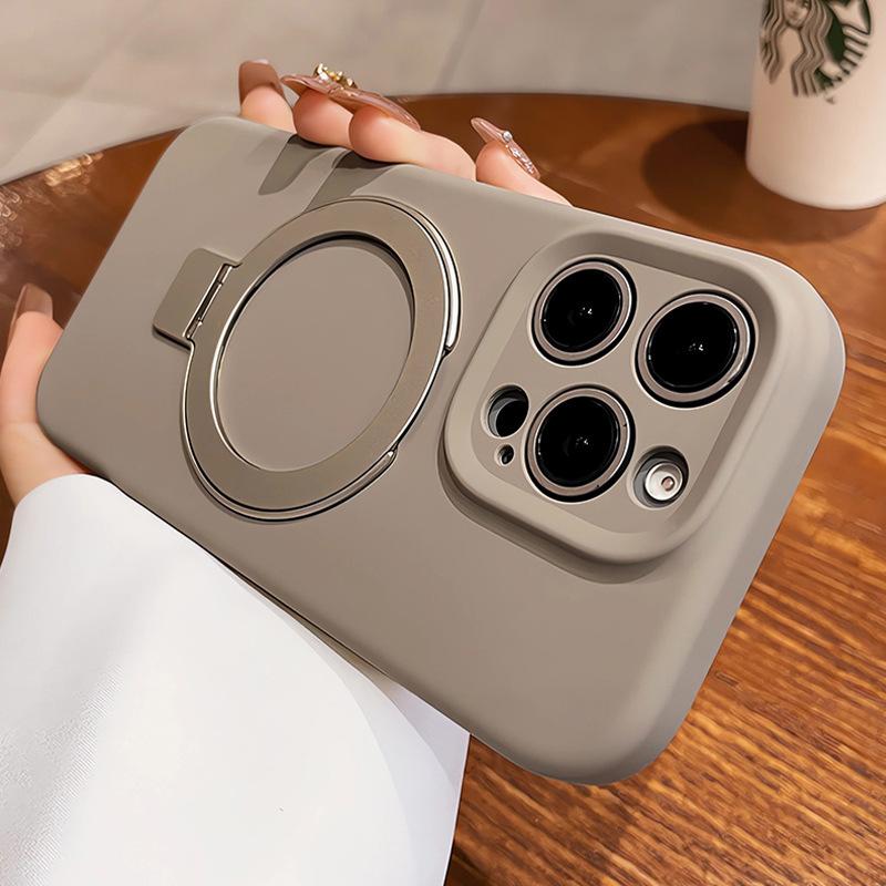 New Liquid Silicone Suitable for Apple IPhone 16 Promax Mobile Phone Case 16 Magnetic Belt Bracket Lens Full Package