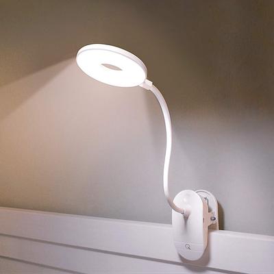 Clip-on LED Desk Lamp, USB RechargeablePlug-in, 3-Level Dimming, 360-Degree Rotation, Touch Sensor, Study Lamp, Eye-Friendly, Bedroom Reading Lamp