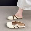 Daily Versatile Flower Flat-bottomed Lazy Single Shoes Spring and Summer New Soft-soled Not Tired Foot Bag Head One Foot Half Slippers