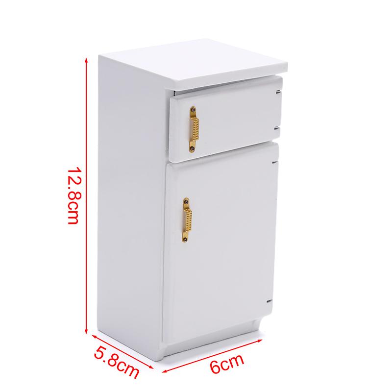 19 Styles 1/12 Dollhouse Miniature Kitchen White Wooden Fridge Refrigerator Freezer For Dolls Bedroom Living Room Accs Kids Toy