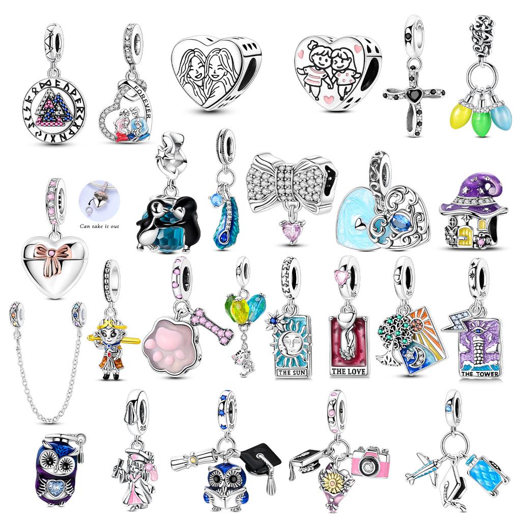 Copper Card Owl Graduation Luminous Luminous Charms Fit Originalbracelet Charm Bead Necklace Diy Female Jewelry