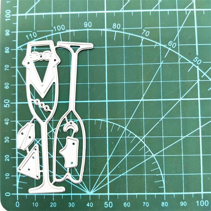 Wine Glass Suit Tie Goblet Design Style Metal Cutting Die Stencil for DIY Scrapbooking Album Photo Embossing Paper Card Craft Decor