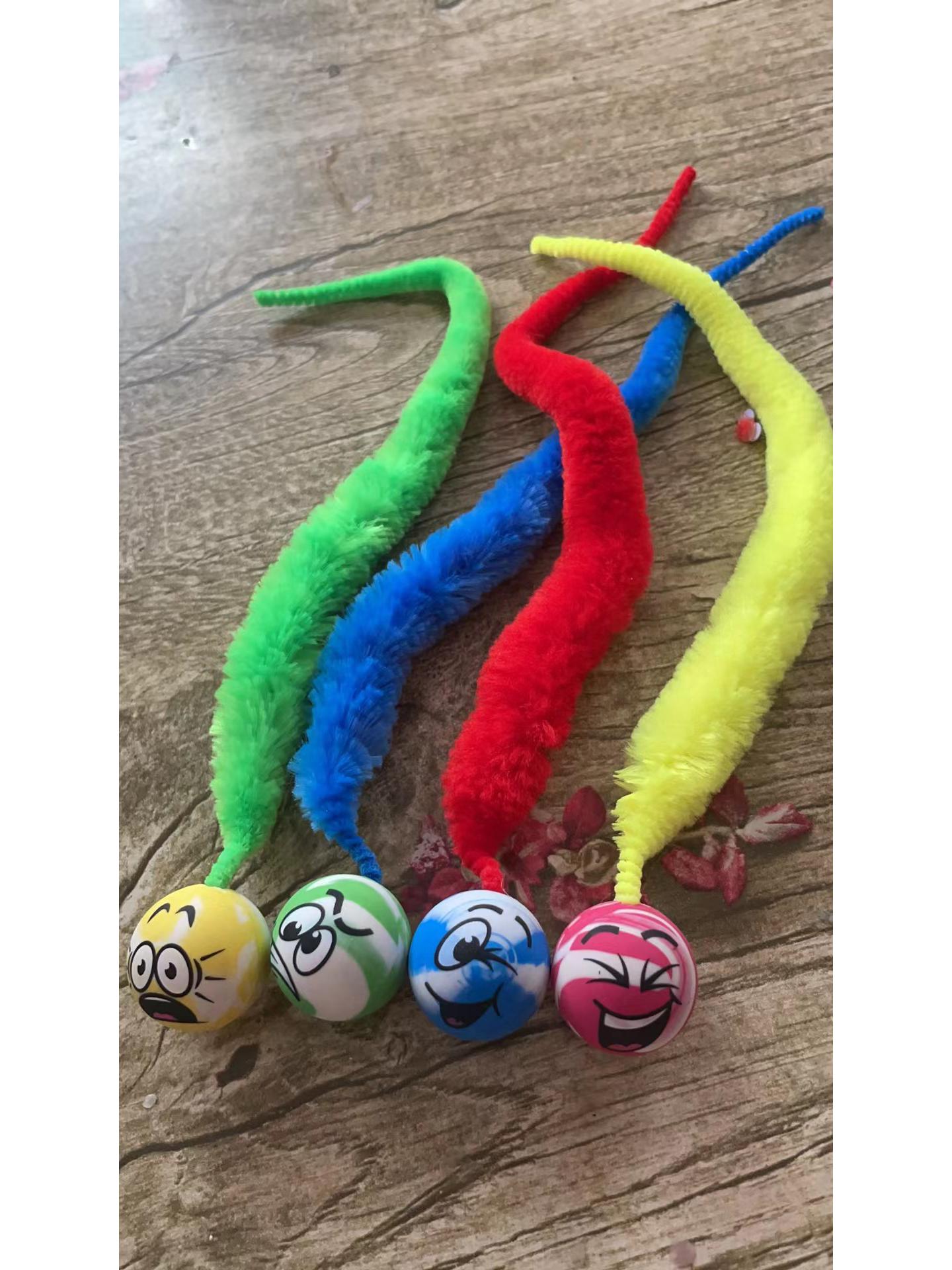 

Волшебная гусеница эластичный мяч: Игрушка-прыгун для кошек «Радужный червяк»