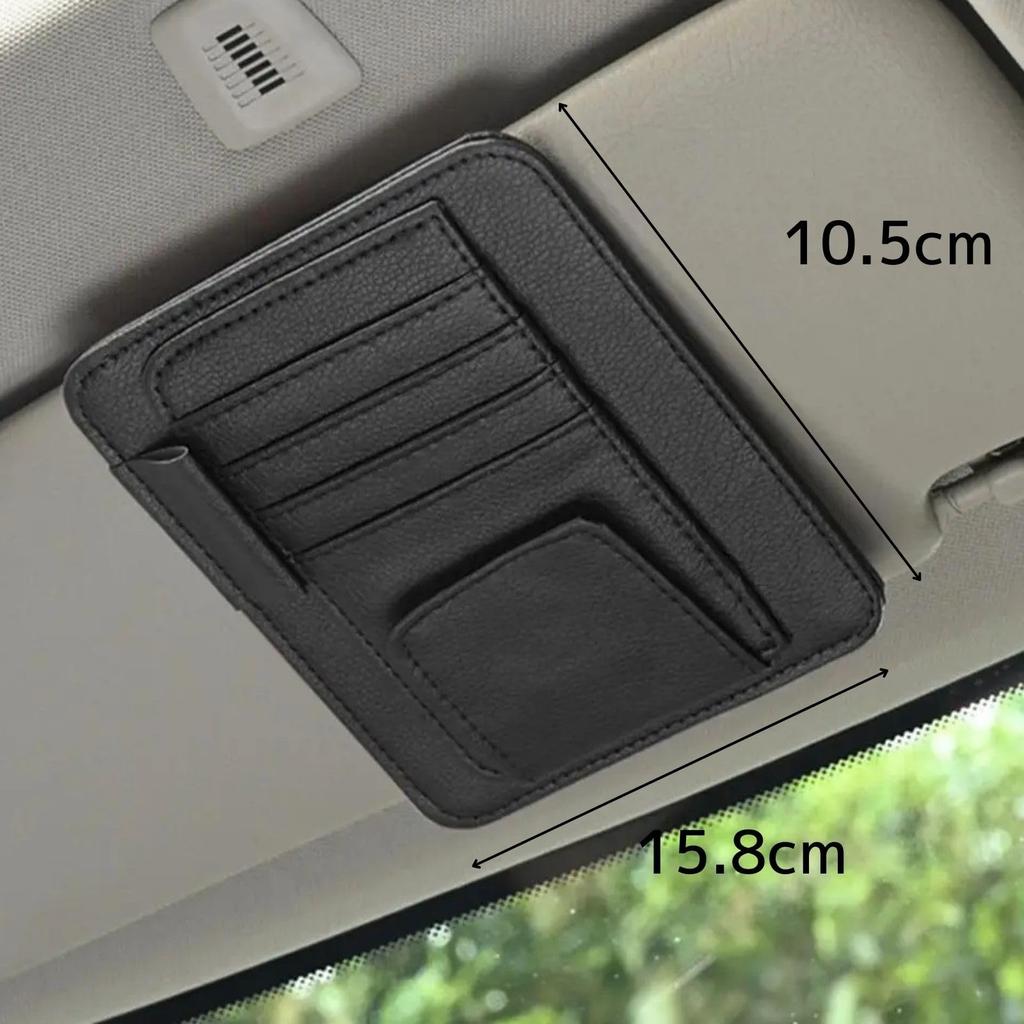 geneX Car Sun Visor Card Glasses Pen Small Item Convenient Gadget Accessories, Mount, Holder, Holder, Holder, Storage, (Black)