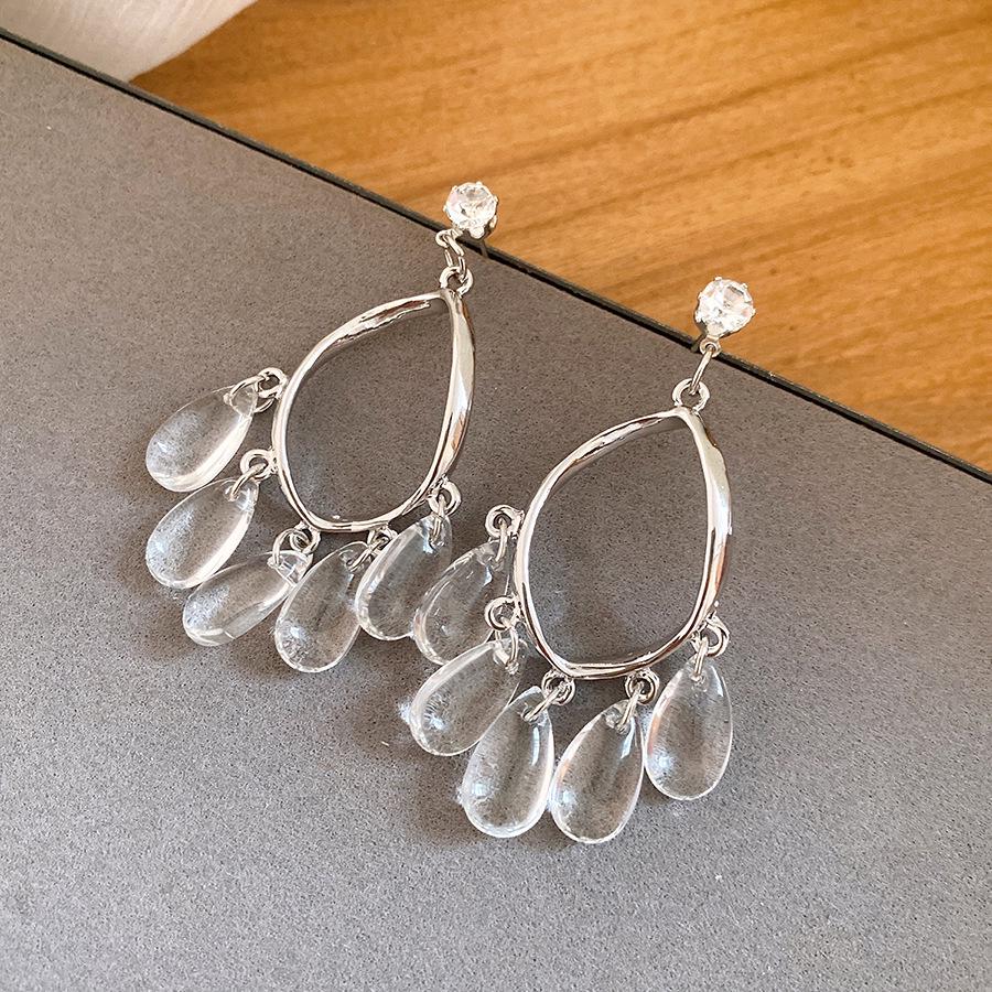 Exquisite Crystal Clear Water Drop Tassel Earrings: Versatile Twinkling Pendants for a Slimmer Face Look - 2026 Style