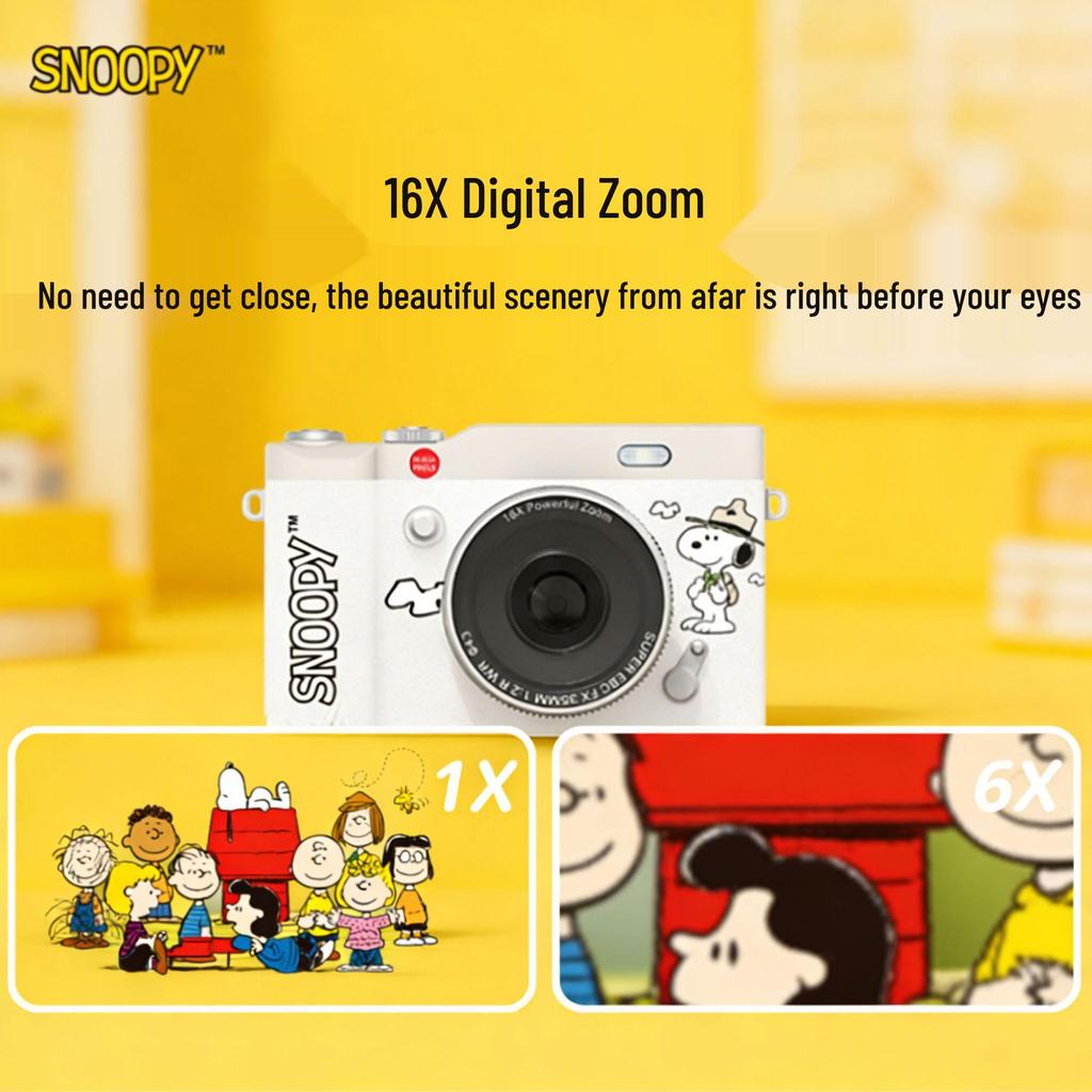 SNOOPY Retro Campus Student HD Selfie Flip Screen Mirrorless CCD Camera