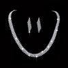 Chic Stylish Braidal Jewelry Sets High End Crystalline Zirconia Women Nuptial Wedding Occasion Earrings Pendant Necklace Set Engagement Color